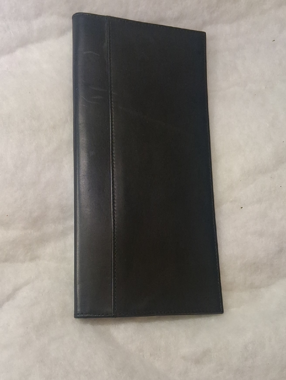 Slim Black Leather Long Wallet
